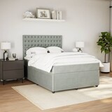 thumbnail of vidaXL Boxspringbett mit Matratze Hellgrau 160x200 cm Samt