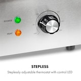 thumbnail of Grillmeile 3000R Elektrogrill 3000W Platte 54,5x35cm geriffelt Silber-Metallic