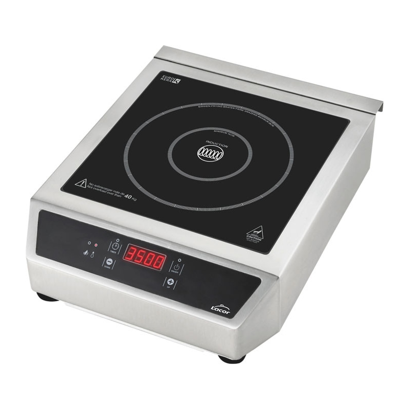 LACOR - 69132 - Placa de indução portátil, superfície de vidro, controle de toque, 17 níveis de potência, dois queimadores 12 e 28 cm