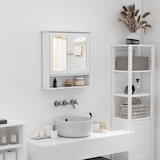 thumbnail of Armario de Baño con Espejo de Pared con 2 Puertas Blanco 56x13x58cm