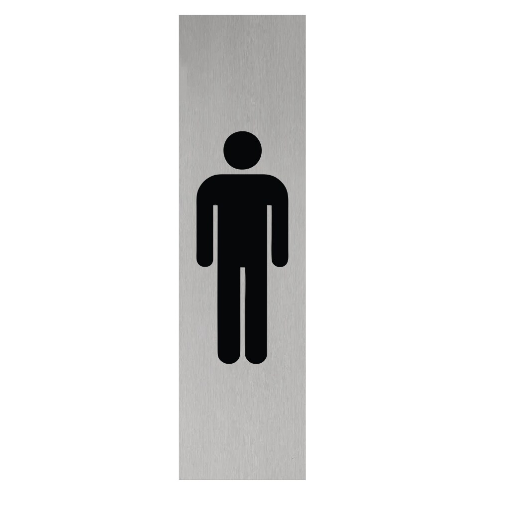 CombiCraft Aluminium Türschild Herren Piktogramm 165x45mm mit 3M-Tape zur Befestigung, einfache Kennzeichnung von Räumen und Bereichen