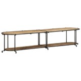 thumbnail of Helloshop26 - Meuble TV grand espace rangement 200 x 42 x 40 cm style industriel en bois massif marron 02_0057618