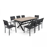 thumbnail of Table extensible aluminium et céramique avec 10 chaises - Oviala