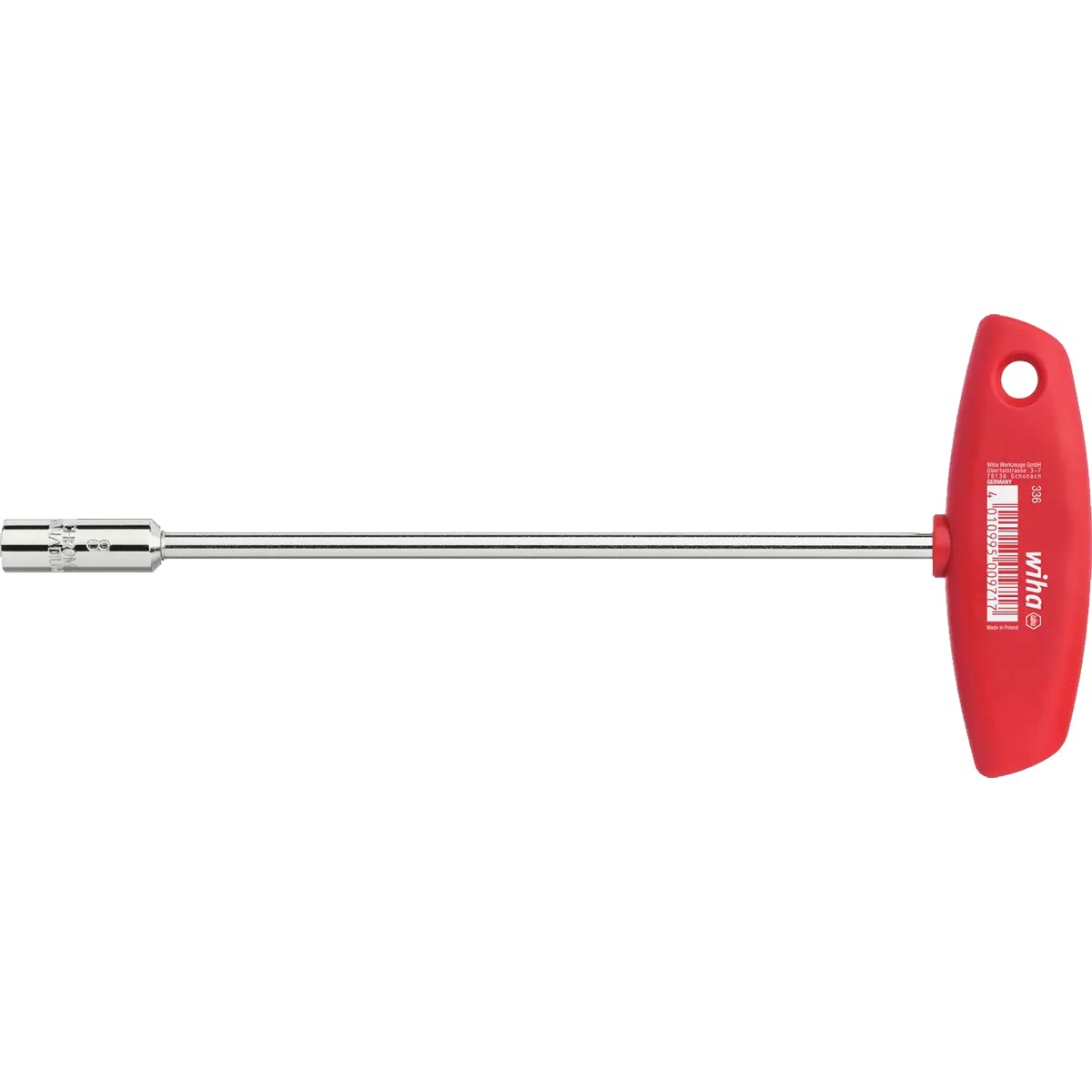 Wiha Steckschlüssel Sechskant 8mm mit Quergriff Classic 00971