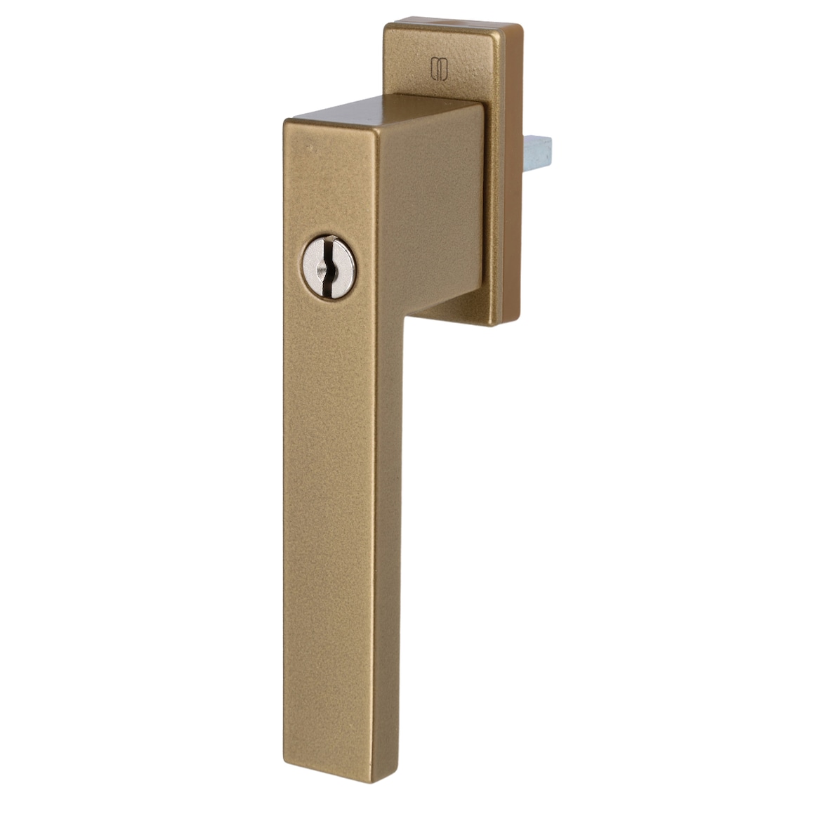 Eckiger Fenstergriff abschließbar mit Schlüssel Kindersicherung Gold