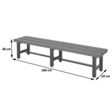 thumbnail of Alu Gartenbank HWC-K60, Bank Parkbank Sitzbank Balkonbank, wetterfest WPC 180cm, braun