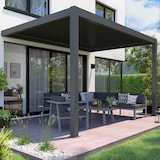 thumbnail of Pérgola bioclimática motorizada retroiluminada de 3x4 m con 3 toldos