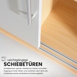 thumbnail of bümö Schiebetürenschrank 3OH - Aktenschrank abschließbar, Sideboard Schrank mit Schiebetüren in Weiß/Silber, Bogengriff - Büroschrank aus Holz mit