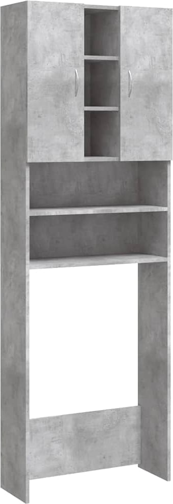 vidaXL Waschmaschinenschrank Betongrau 64x25,5x190 cm