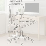 thumbnail of Ergonomischer Drehstuhl, gepolsterter Sessel, höhenverstellbar, für Schreibtisch, Zuhause oder Home Office – 47 x 72/84 cm, hellgrau