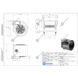 thumbnail of DARE - Ventilatore centrifugo 9/9 per cappe da cucina , 3000 m3/h, Dim: cm 39x39x42H, con flangia e griglie di protezione,  motore AC monofase