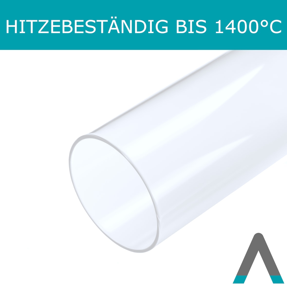 Quartz Glasröhre Glas Tube Heizpilz Pelletfackel Länge 1120 mm Durchmesser 98 mm - hitzebeständig bis zu 1400 Grad