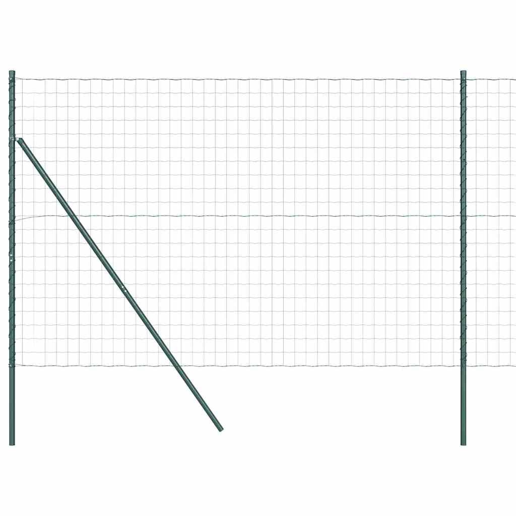 vidaXL Zaun mit Pfosten Grün 1,5 x 10 m Stahl