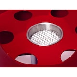 thumbnail of Churrasqueira a etanol 0,5L em aço vermelho e chapa redonda de ferro