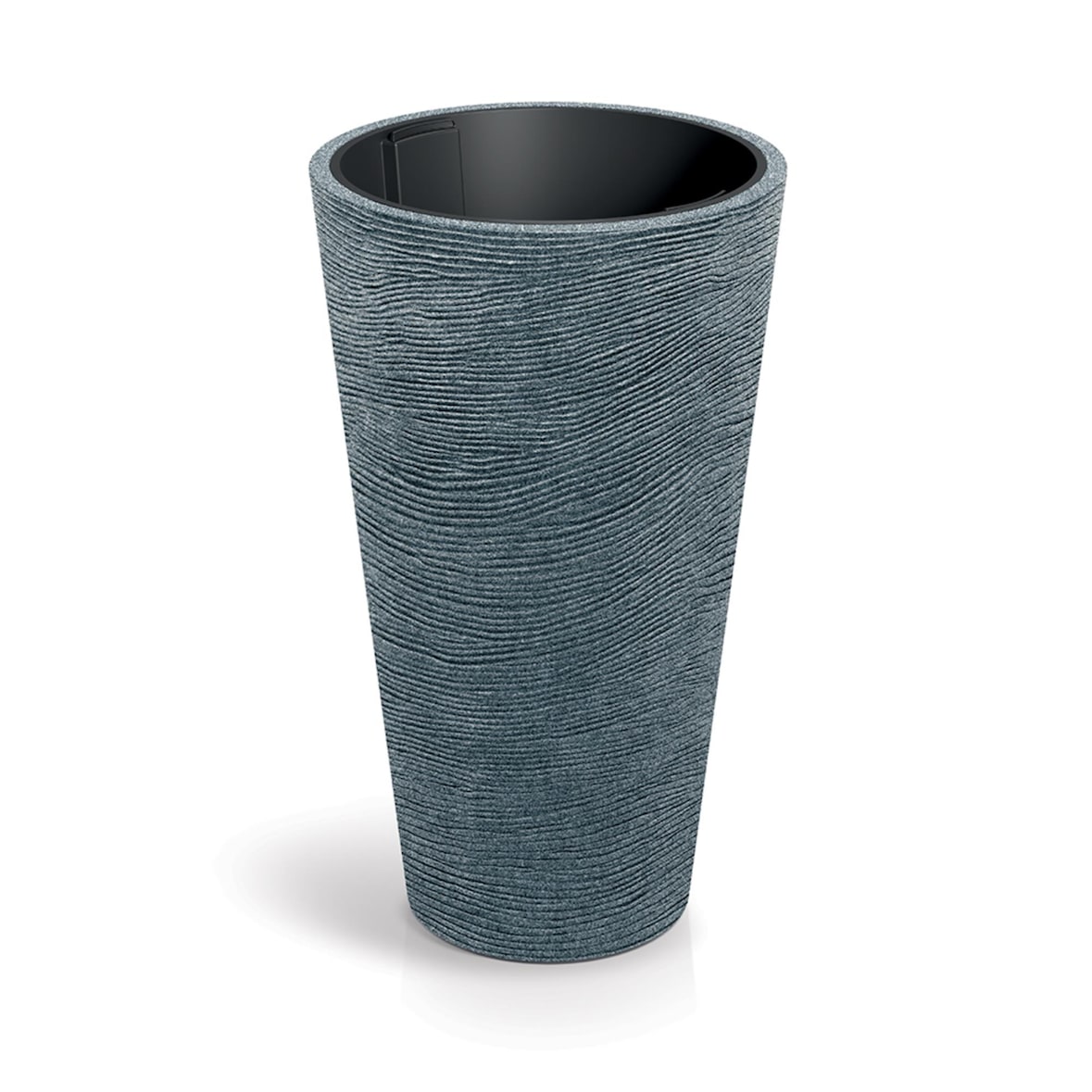 WellHome - Blumentopf aus Rotationsgeformtes Polyethylen 56L Ø60X100cm in farbe Granit - Tubra Round SLIM