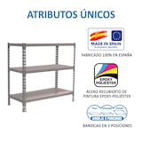 thumbnail of SimonRack Metallregal, 900x1100x500 mm, 3 Ebenen, Metallboden, 200 kg Biegepunkt, Grau - Simonclick