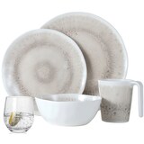 thumbnail of Melamin Geschirr-Set 4 Personen Amboss Design 16 Teilig + 4 Gläser Wassergläser Tafelgeschirr Picknick BBQ Kochgeschirr