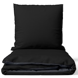 thumbnail of Baumwolle Bettwäsche Biber 155x220 cm Feinbiber Schwarz Anthrazit Wendeseite Uni Set