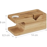thumbnail of Docking station in bambù 2 in 1 - Stazione di ricarica / Supporto per telefono - Adatto per Apple Watch e telefono