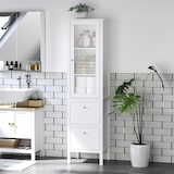 thumbnail of kleankin Armario Alto para Baño Mueble Columna de Baño con 1 Puerta de Cristal Estantes Ajustables y 2 Cajones Multiusos para Salón 43x35x160 cm