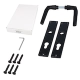 thumbnail of Langschild Profilzylinder Türbeschlag Drückergarnitur Schwarz pulverbeschichtet