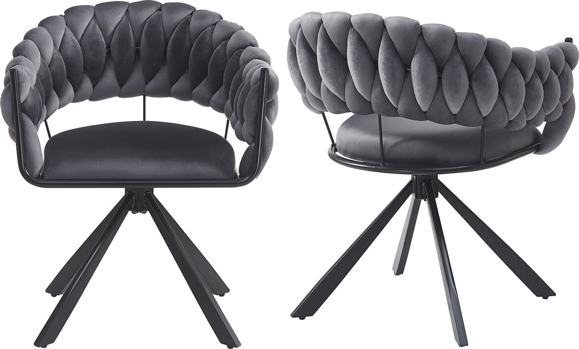 Polsterstühle 2er-Set Samt Grau 64x54x77 cm mit Metallbeinen, ergonomisch, höhenverstellbare Füße