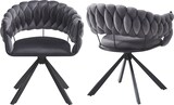 thumbnail of Polsterstühle 2er-Set Samt Grau 64x54x77 cm mit Metallbeinen, ergonomisch, höhenverstellbare Füße