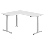 thumbnail of bümö Eckschreibtisch elektrisch höhenverstellbar L-Form: 180 x 160 cm in weiß, Gestell silber - Stehschreibtisch mit Memory-Steuerung, elektrischer