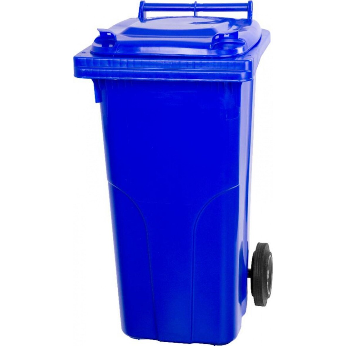 PROREGAL 2-Rad-Mülltonne, 120 Liter, HDPE Kunststoff, HxBxT 94,5x48x54cm, Blau, Mülltonne, Müllgroßbehälter, Mülleimer, Abfalltonne, Müllbehälter