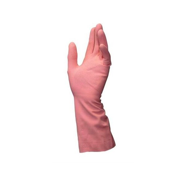 Haushaltshandschuh Latex 30cm beflockt Baumwolle rosa (Größe 6 bis 9) Größe 9 - Mapa Professionnal