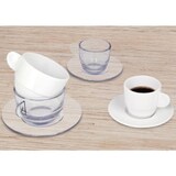 thumbnail of MONOUSO - Wiederverwendbare Plastikteller für Tasse “Espresso” Transparent 80ml (6 Stück)