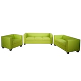 thumbnail of 3-2-1 Sofagarnitur Couchgarnitur Loungesofa Lille ~ Kunstleder, hellgrün