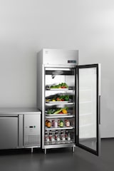 thumbnail of METRO PROFESSIONAL Glastürkühlschrank GRE2700G, Edelstahl, 73 x 80.5 x 209 cm, 645 L, silber