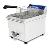 thumbnail of VERTES Friteuse Friteuse Roestvrij Staal 10L (3000W, 230V, koude zone principe, temperatuur traploos regelbaar 50-250°C, aftapkraan, frituurmand)