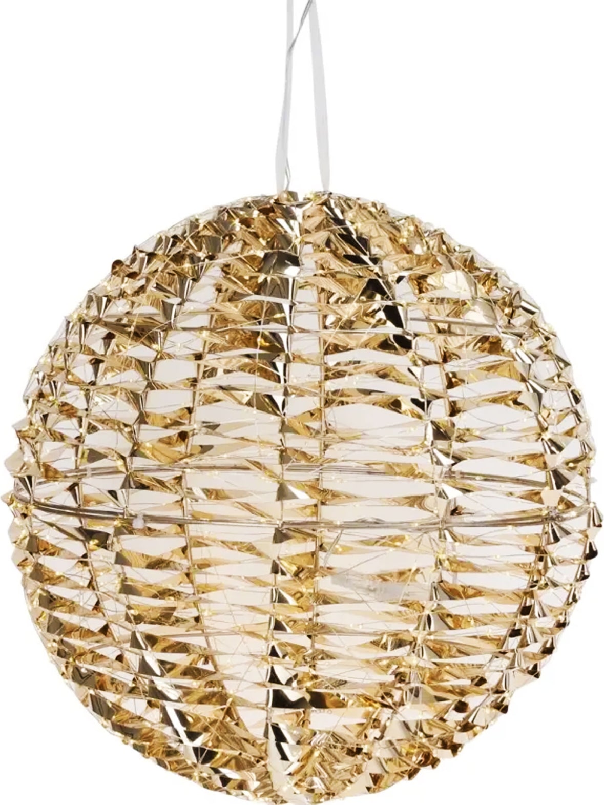 WellHome - Glänzende goldene Leuchtkugel-Dekoration mit 720 Mikro-LED-Lichtern Ø40cm