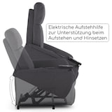 thumbnail of Fernsehsessel mit Aufstehhilfe, Relaxsessel mit Liegefunktion, elektrisch verstellbar, bequeme Polsterung, Webstoff, Dunkelgrau, Raburg Ida
