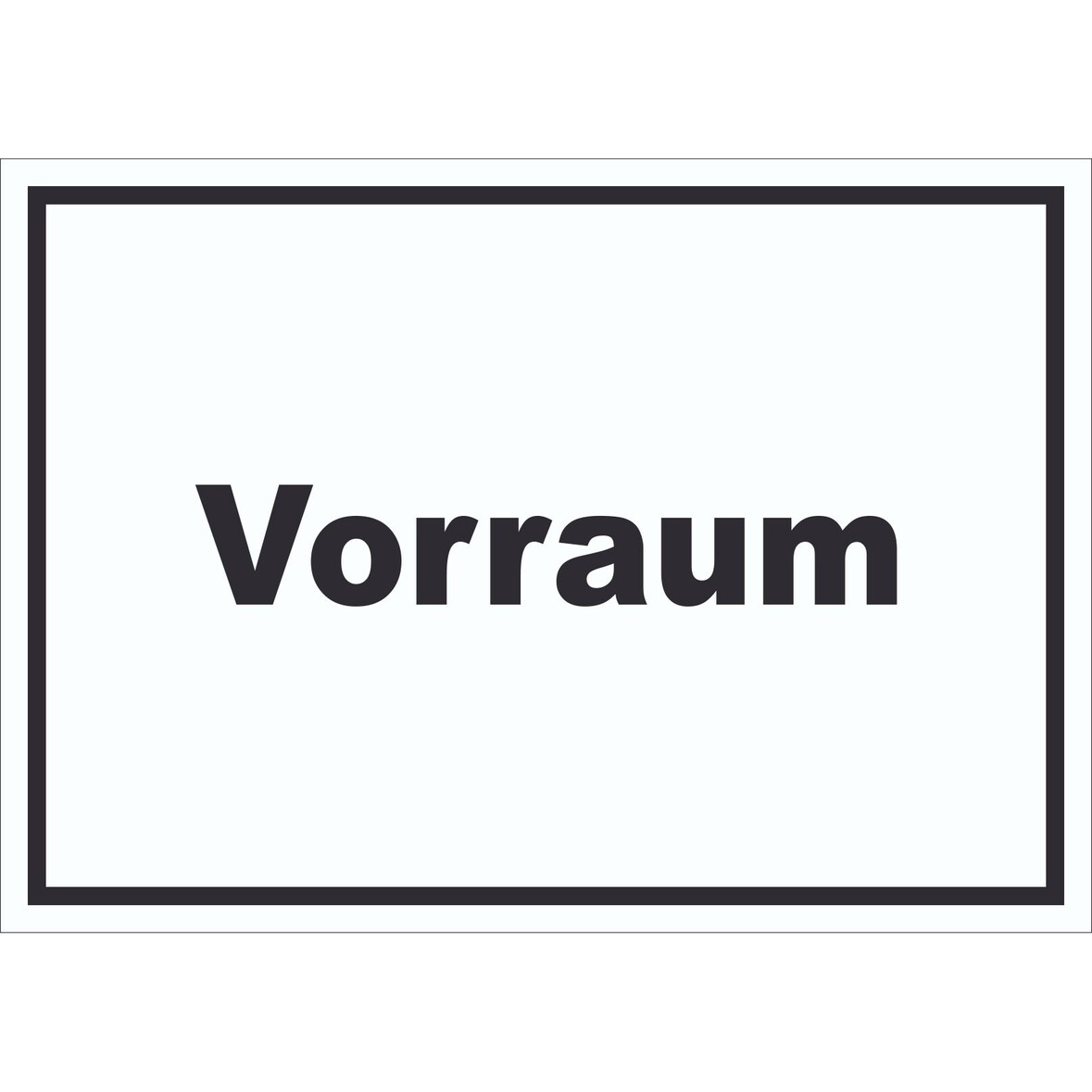 Vorraum Schild mit Text Diele Vorzimmer waagerecht A0 (841x1189mm)