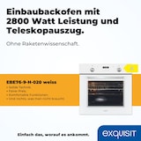 thumbnail of Exquisit Einbaubackofen EBE76-9-H-020 weiss | Energieeffizienzklasse A | 75,6 l Garraum | Einbaubackofen 60 cm
