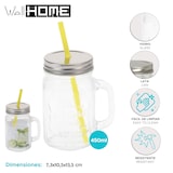 thumbnail of WellHome - 450 ml Glasbecher mit gelbem Strohhalm