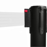 thumbnail of Danieli Store | Barrera de delimitación negra con cinta extensible hasta 3 m, retráctil | Base reforzada y cinta blanca de 3 m