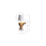 thumbnail of SalesFever Lampe de table  avec batterie LED | Cadre en bois flotté / abat-jour en métal | L 13 x P 13 x H 29 cm | Naturel – Blanc
