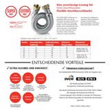 thumbnail of Edelstahl Trinkwasser Panzerschlauch 1/2 Zoll DN13 1200mm DVGW Flexschlauch