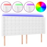 thumbnail of vidaXL LED Kopfteil Weiß 163x16x118/128 cm Kunstleder