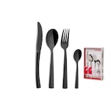 thumbnail of Comas juego de cubiertos Hidraulic, Satin Black, 24 Piezas, Acero inoxidable 18% nickel free, 3mm, 6 Personas