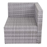 thumbnail of Poly-Rattan-Garnitur HWC-D24, Garten-/Lounge-Set Sofa ~ grau, Polster creme