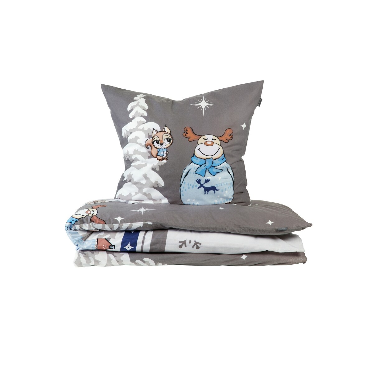 Schiesser Bettwäscheset Kitta - Feinbiber - 2-teilig - 155 x 220 cm - Blau