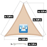thumbnail of Vela de Sombra Sahara beige XL 5x5x5m triangular poliéster