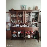 thumbnail of shopinnovativo -Cristalliera 8 ante 4 cassetti, in stile classico in legno e mdf con rifinitura in noce lucido 196x43x218 H