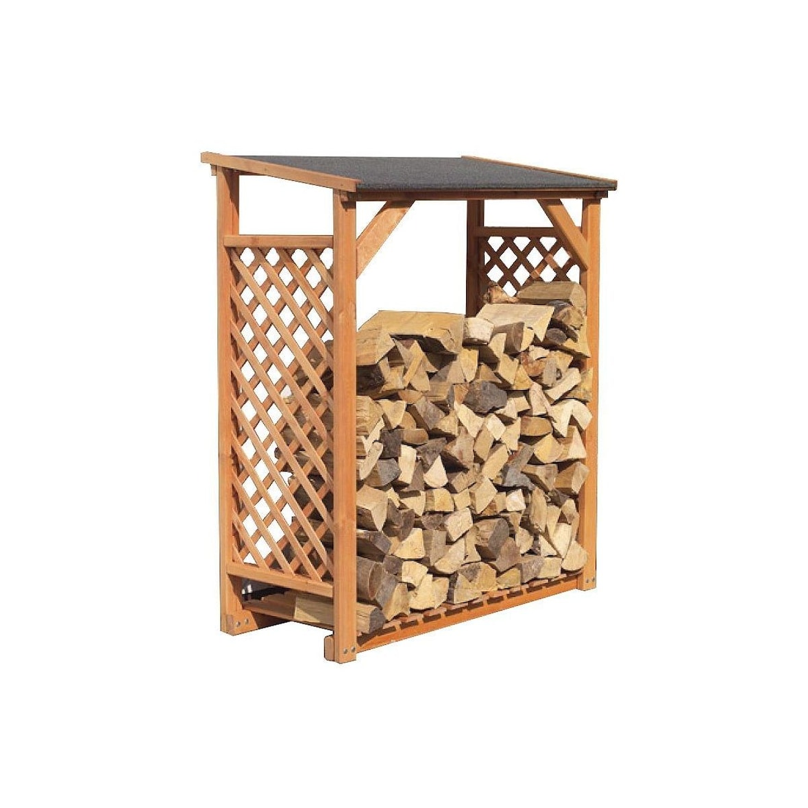 Abri bûches en bois coloris miel Simple Ideanature