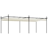 thumbnail of Outsunny pérgola con techo retráctil pérgola de aluminio 6x3 m cenador con tela de poliéster anti-UV resistente al agua pabellón para exterior crema